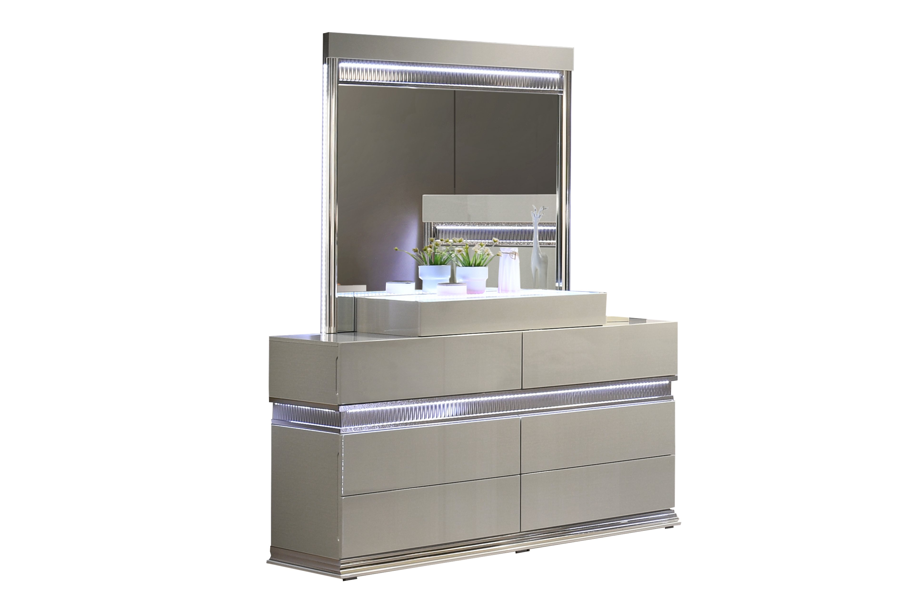 PARAJ BEDROOM SET WITH AMBIENT LIGHTING