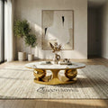 ORBITAL COFFEE TABLE WITH SINTERED STONE (AS IS) FLOOR CLEARANCE