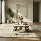 ORBITAL COFFEE TABLE WITH SINTERED STONE (AS IS) FLOOR CLEARANCE