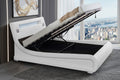NEW Paris Vegan Leather Bed With Lift Top Storage Queen
