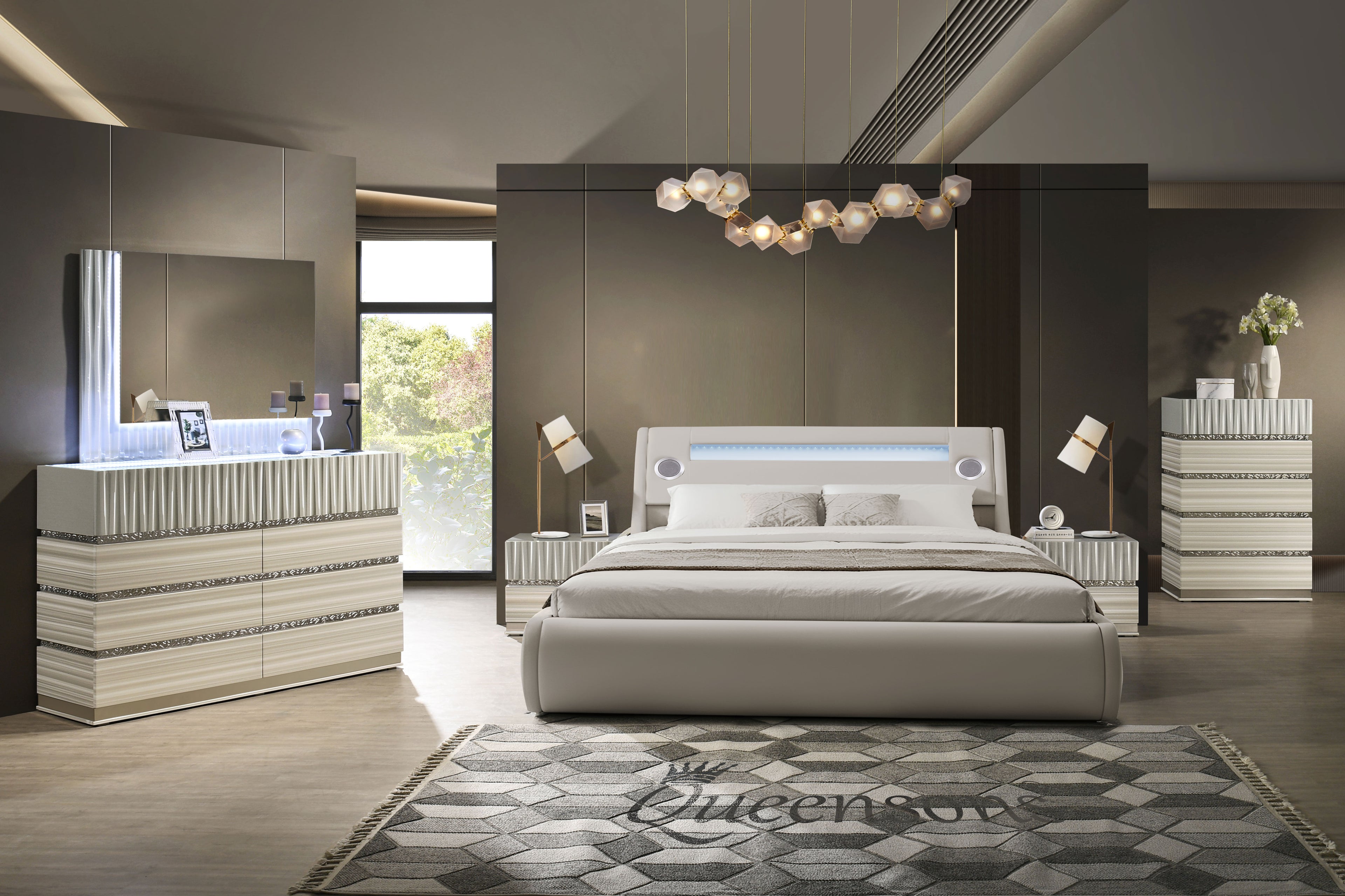 NEW Paris Vegan Leather Bed With Lift Top Storage Queen