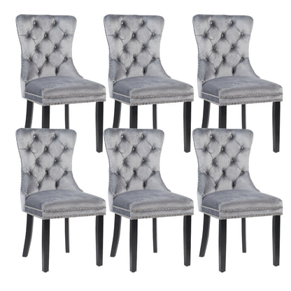 CHAISE DE SALLE À MANGER MADRID EN VELOURS AVEC GARNITURE CLOUÉE ET BOUTONNEAU CHROMÉ – CHAISE DE SALLE À MANGER DE LUXE CAPITONNÉE