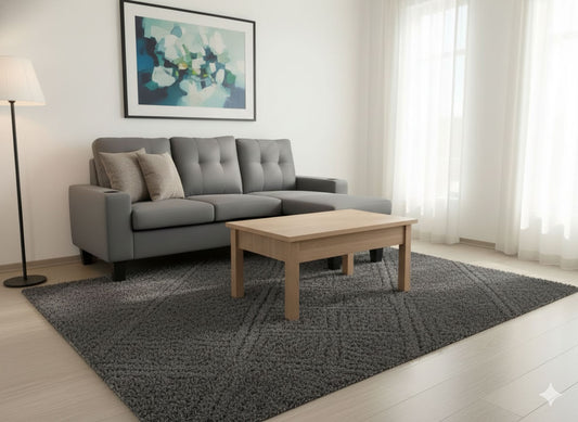 SECTIONAL - DARK GREY 2CUPHOLDERS