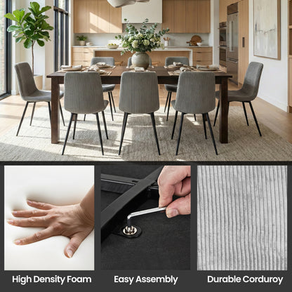 CORDUROY DINING CHAIRS SET OF 6