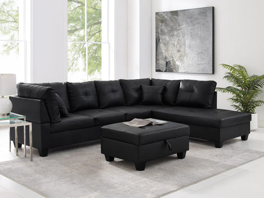College Sectional (RHF) with Storage Ottoman