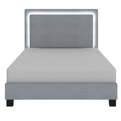 Lumina 60" Queen Platform Bed w/Light in Grey