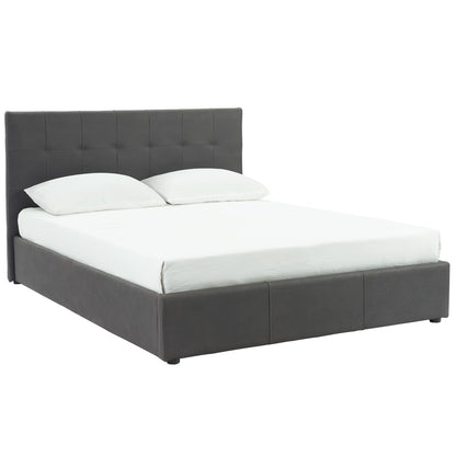 Extara 78" King Platform Bed w/Storage in Grey