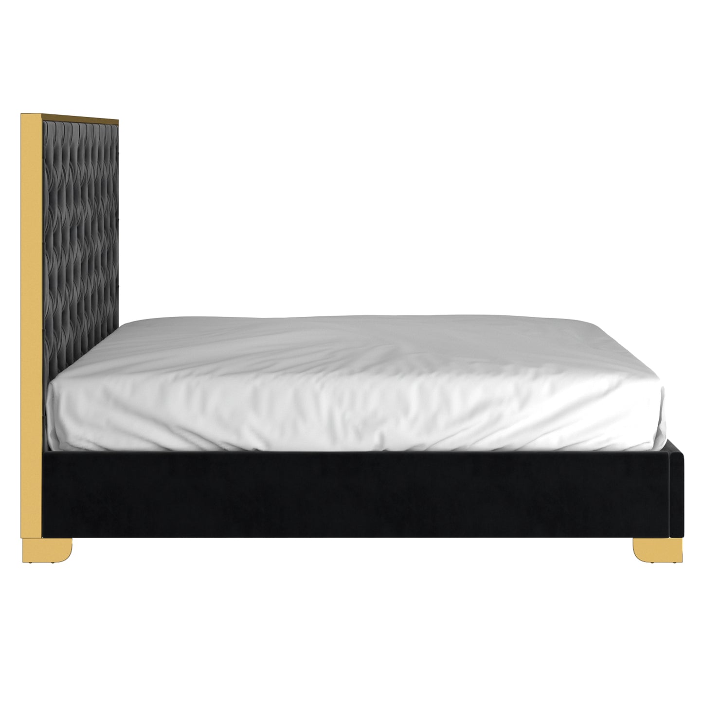 Lucille 78" King Bed in Black and Gold