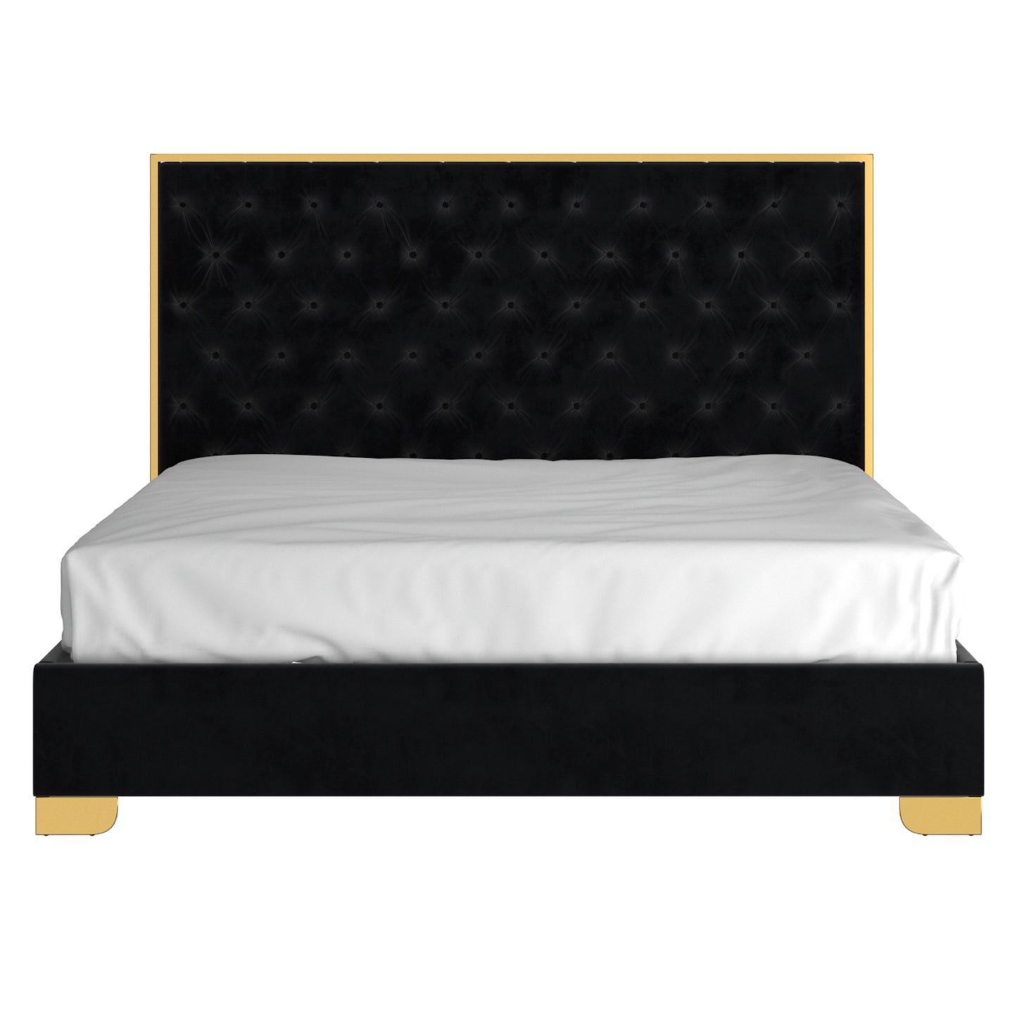 Lucille 78" King Bed in Black and Gold