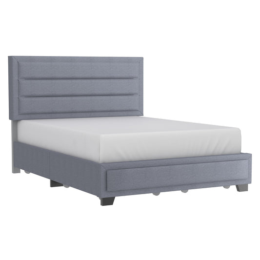 Russell 54" Double Platform Bed w/Storage in Grey
