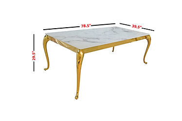 Table à manger en marbre Soleil 78"