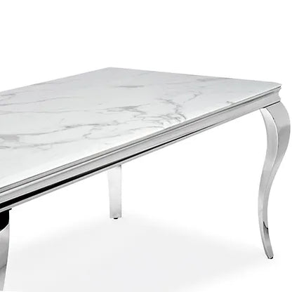 Kennedy Marble Large White Dining Table (78.5" x 39.5")