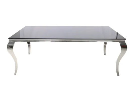 Kennedy Large Black Glass Dining Table (78.5" x 39.5")