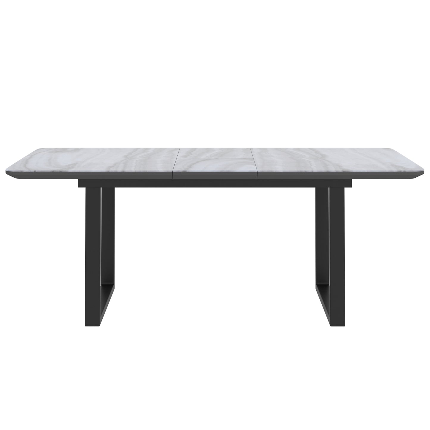 Gavin Dining Table w/Extension in Black and Faux Marble
