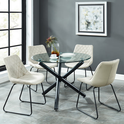 Suzette Round Dining Table in Black