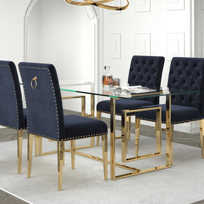 Eros Rectangular Dining Table in Gold