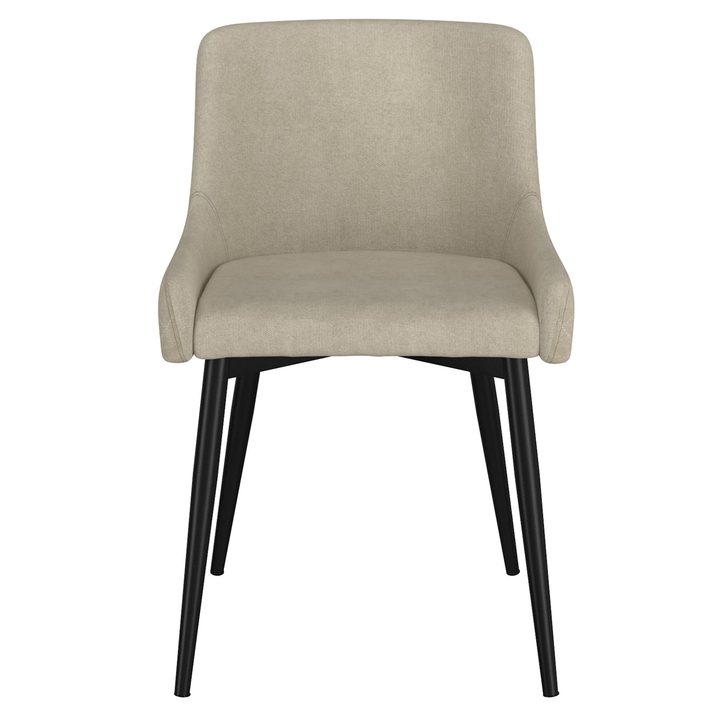 Bianca Side Chair, Set of 2 in Beige and Black Leg