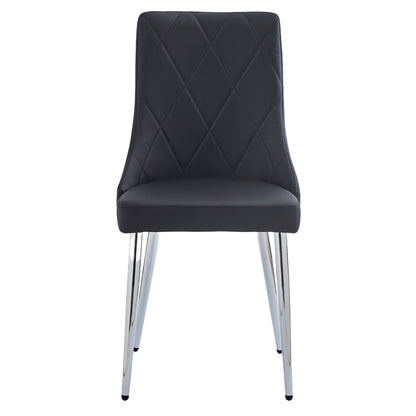 Devo Side Chair, Set of 2 in Black and Chrome
