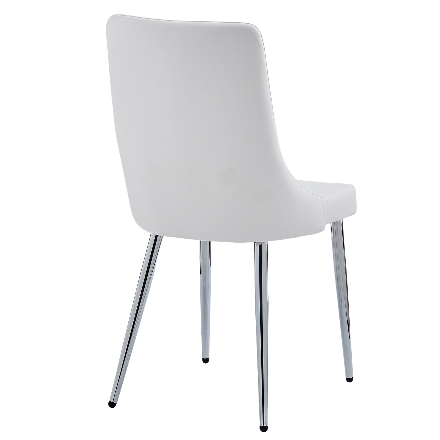 Devo Side Chair, Set of 2 in White and Chrome