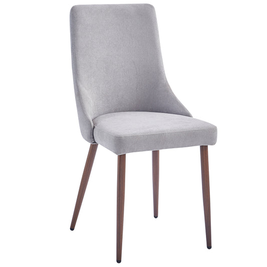 Cora Fabric Side Chair, Set of 2 in Grey and Walnut