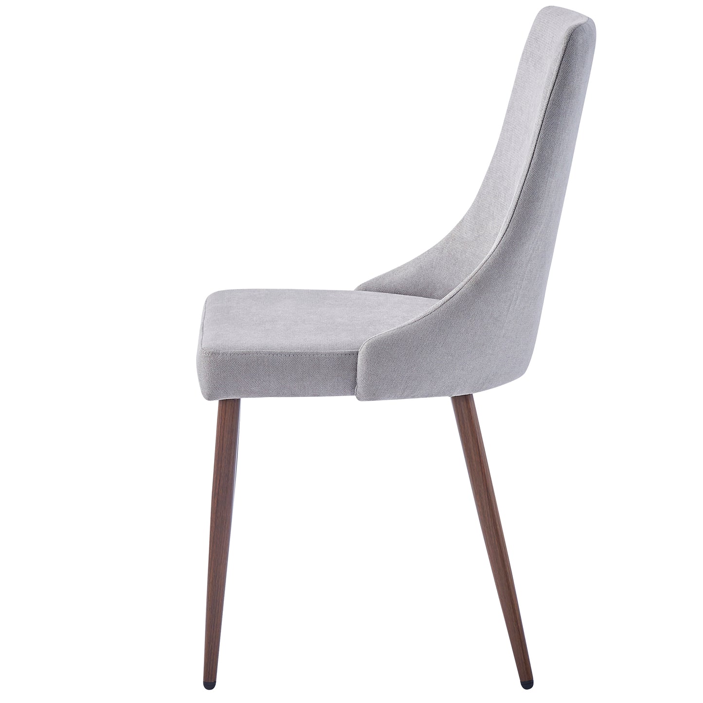 Cora Fabric Side Chair, Set of 2 in Grey and Walnut