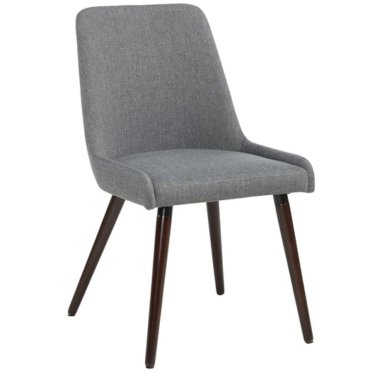 Mia Side Chair, Set of 2 in Dark Grey and Walnut Leg