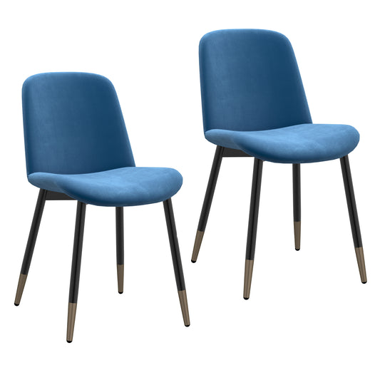 Gabi Side Chair, Set of 2 in Blue and Black