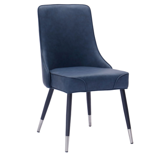 Silvano Side Chair, Set of 2 in Vintage Blue and Black