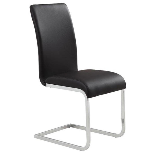 Maxim Side Chair, Set of 2 in Black and Chrome