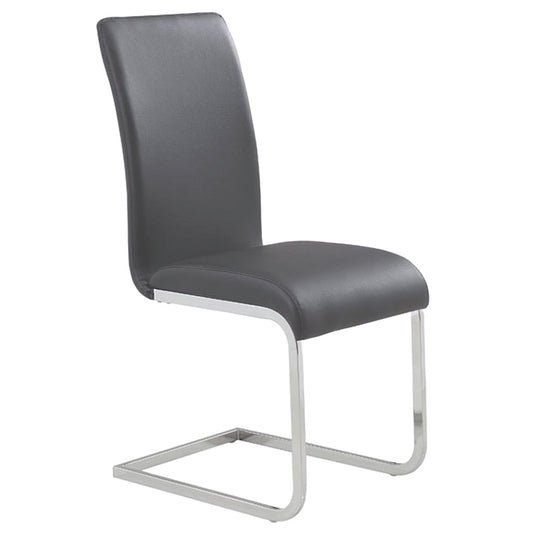 Maxim Side Chair, Set of 2 in Grey and Chrome