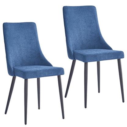Venice Side Chair, Set of 2 in Blue and Black