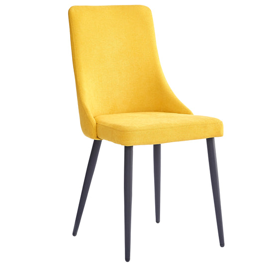 Venice Side Chair, Set of 2 in Mustard and Black