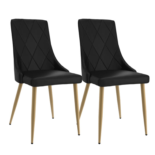Antoine Side Chair, Set of 2 in Black and Aged Gold
