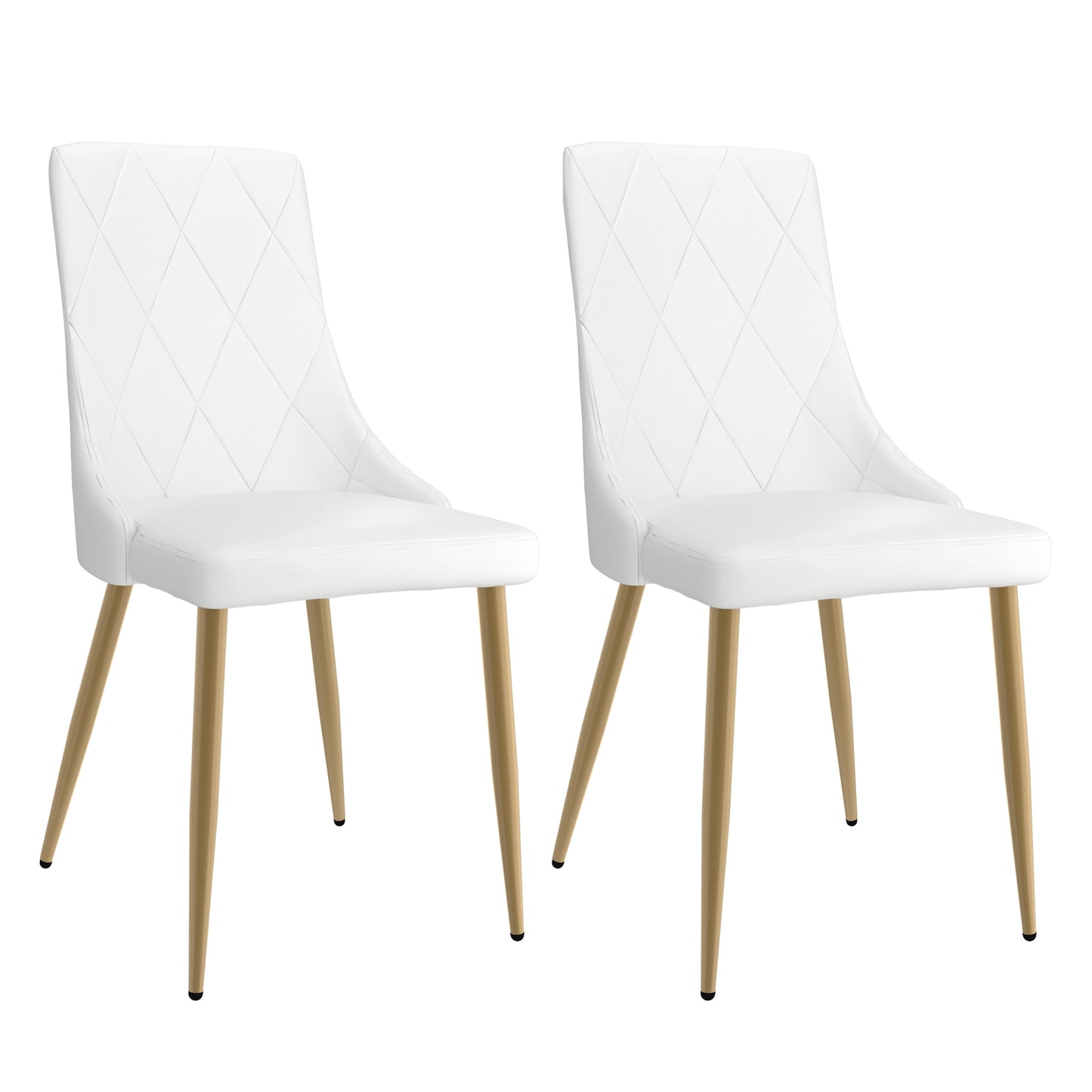 Antoine Side Chair, Set of 2 in White and Aged Gold