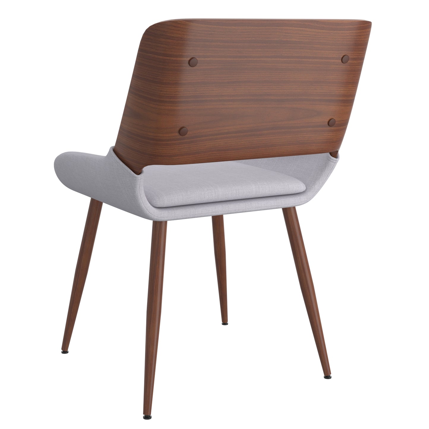 Hudson Side Chair in Grey Fabric and Walnut