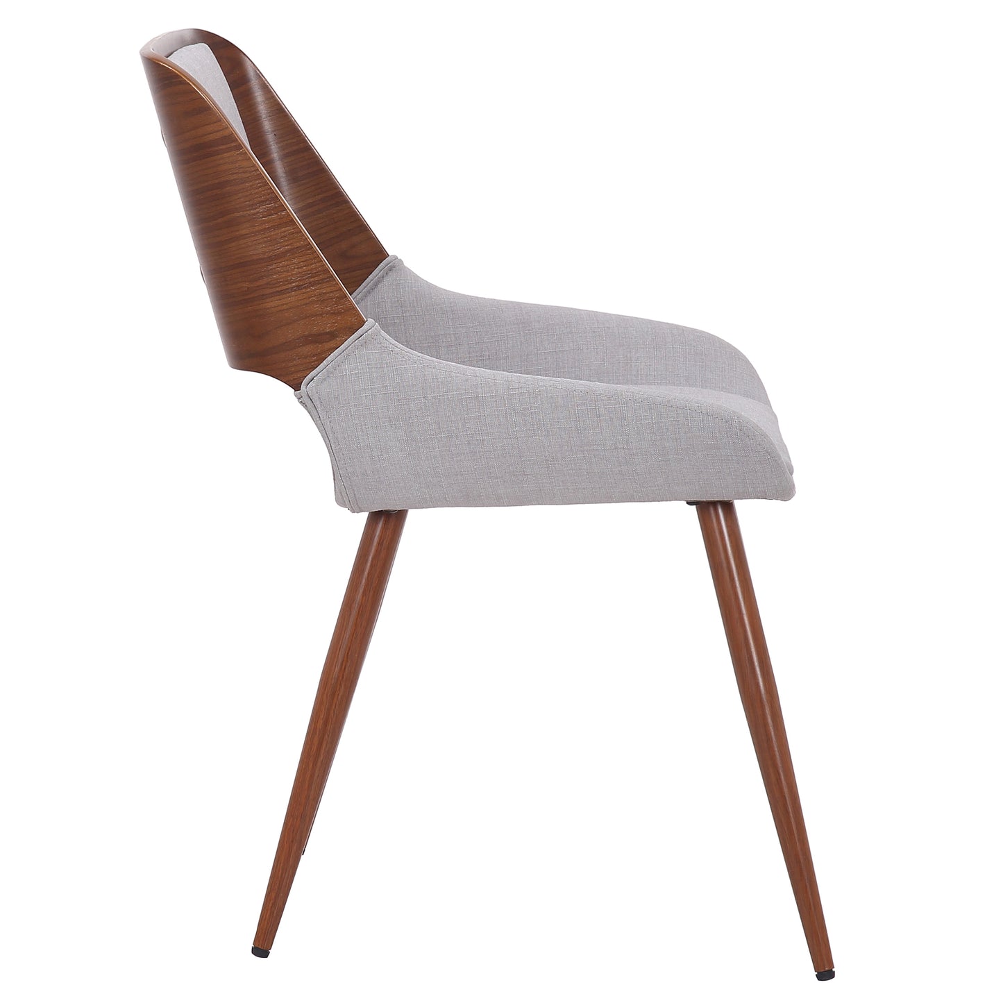 Hudson Side Chair in Grey Fabric and Walnut