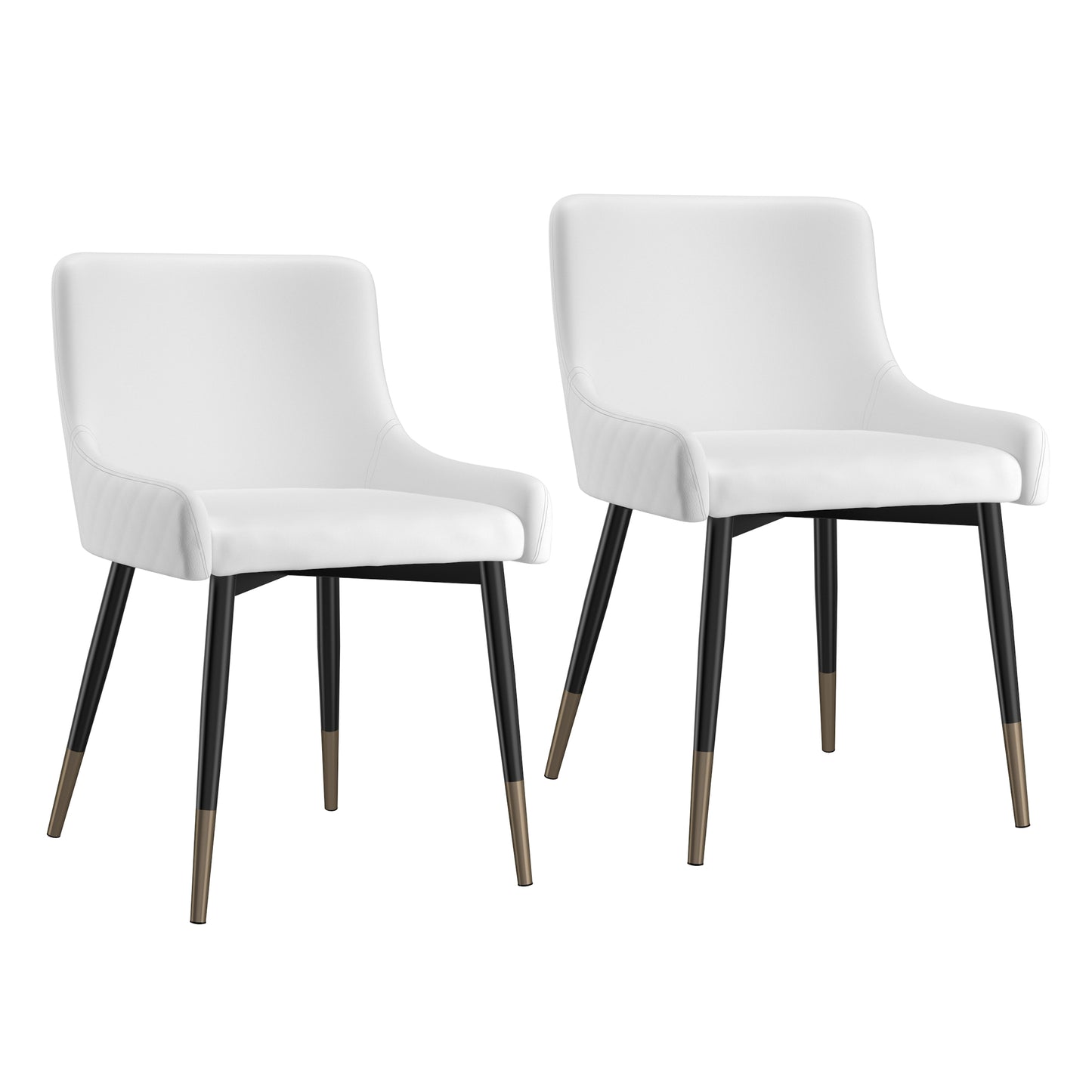 Xander Side Chair, Set of 2 in White and Black