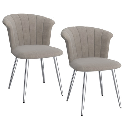 Orchid Side Chair, Set of 2 in Grey and Chrome