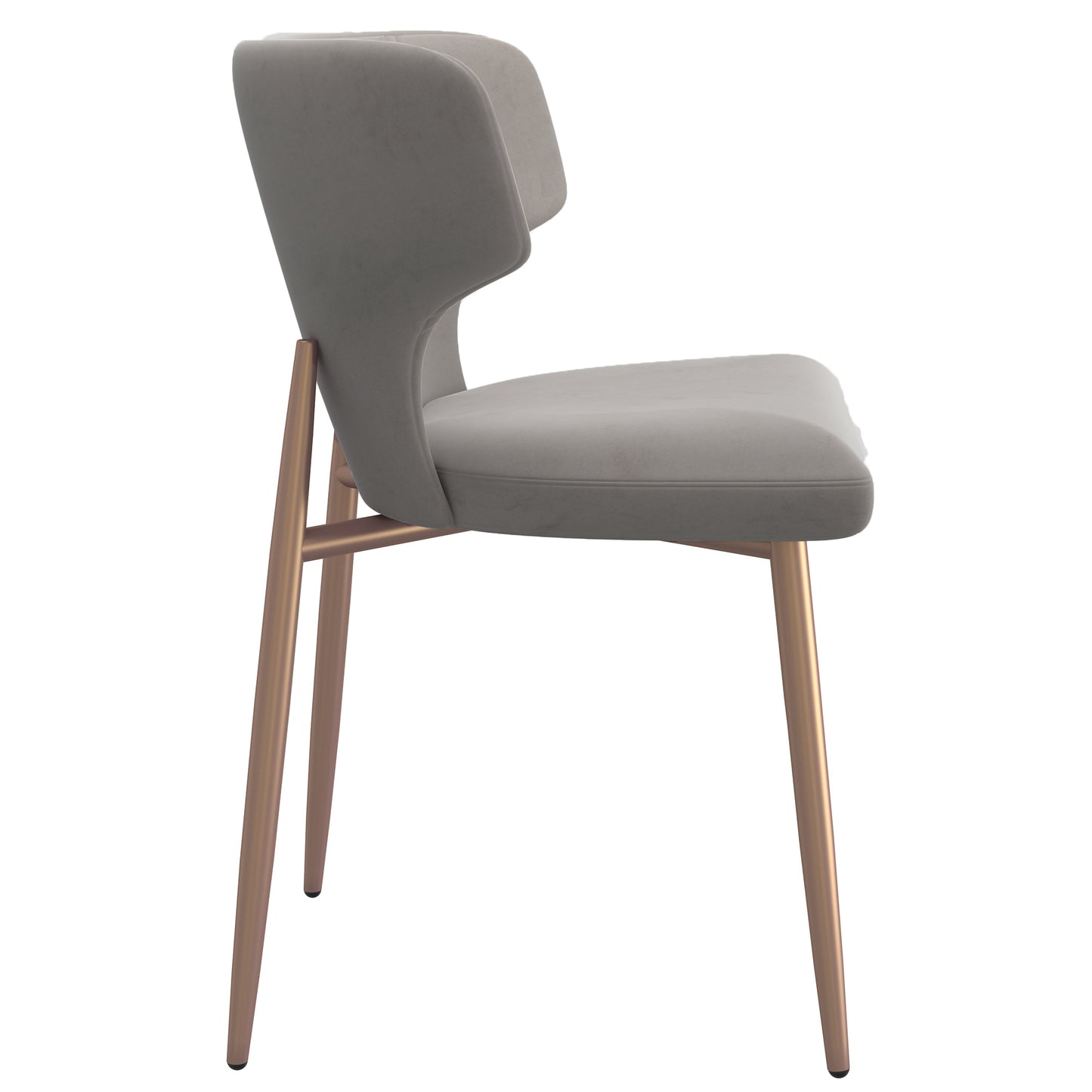 Akira Side Chair, Set of 2 in Grey and Aged Gold
