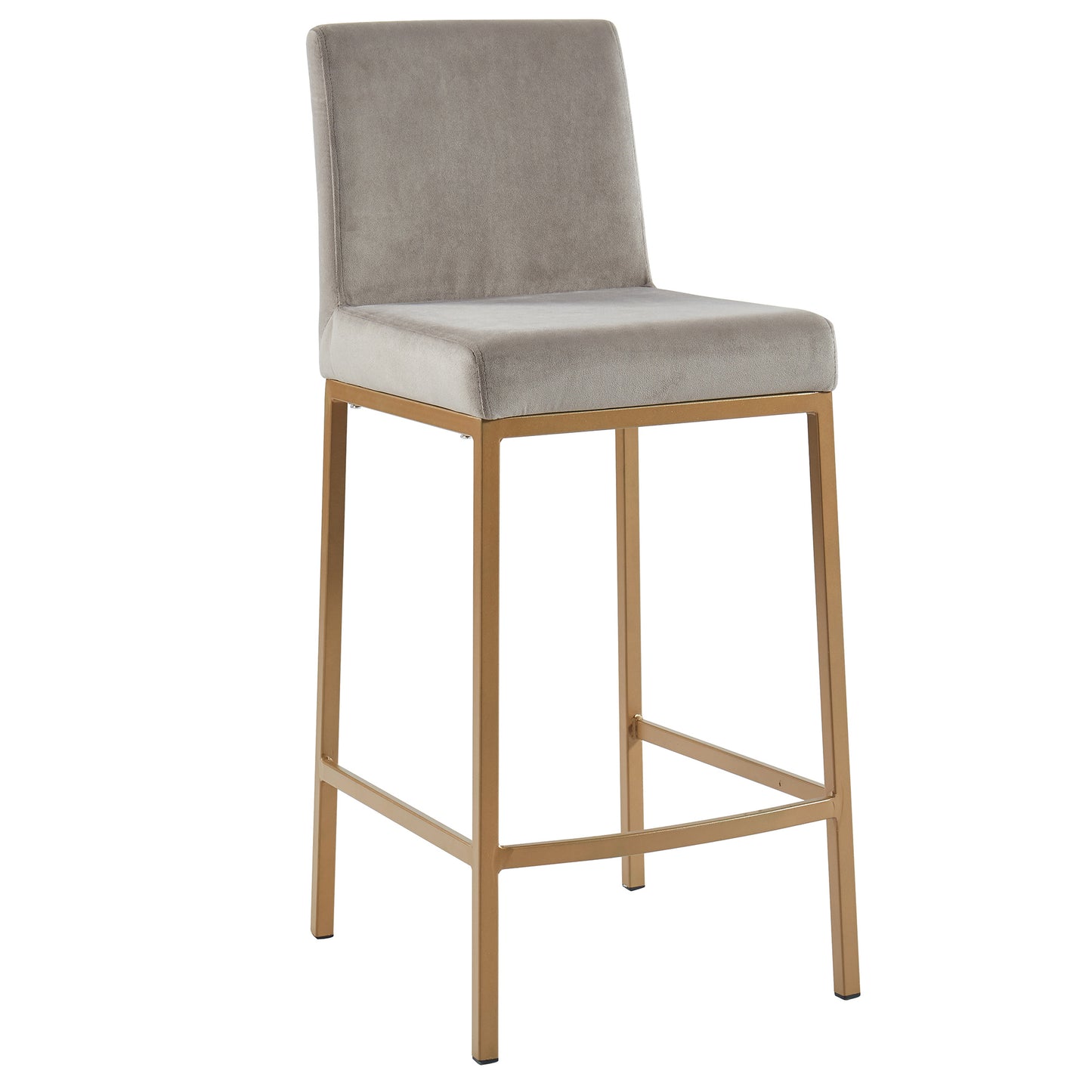 Diego 26" Counter Stool, Set of 2 in Grey and Aged Gold Leg
