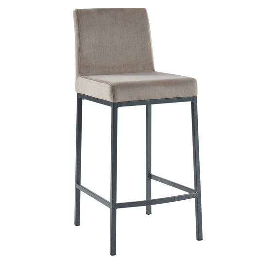 Diego 26" Counter Stool, Set of 2 in Grey and Grey Leg