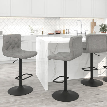 Dex Adjustable Air Lift Stool, Set of 2 in Grey and Black