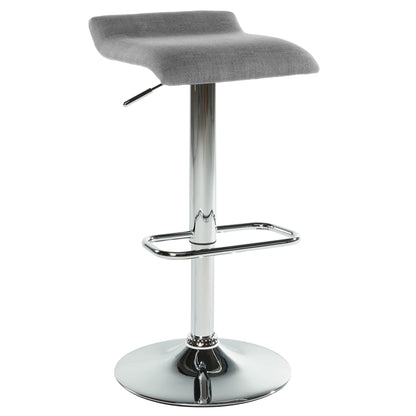 Fabia Ii Adjustable Air Lift Stool, Set of 2 in Grey and Chrome
