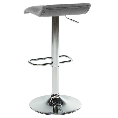 Fabia Ii Adjustable Air Lift Stool, Set of 2 in Grey and Chrome