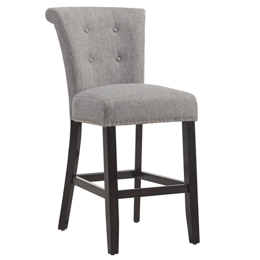Selma 26" Counter Stool, Set of 2 in Grey and Coffee Leg