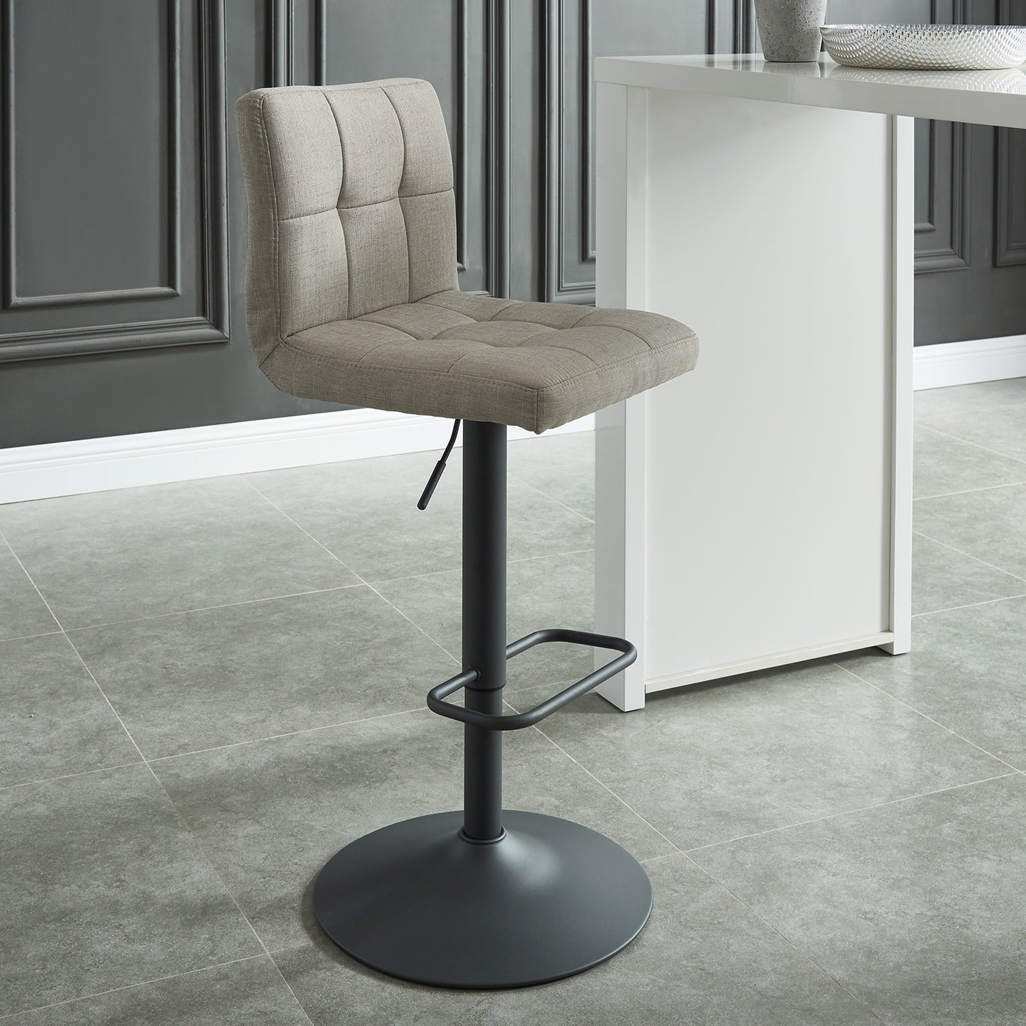 Sorb Adjustable Air Lift Stool, Set of 2 in Beige and Grey