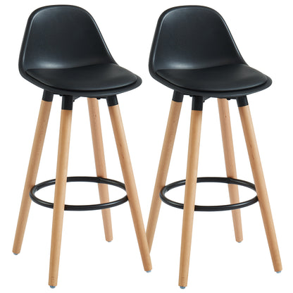 Diablo 26" Counter Stool, Set of 2 in Black and Natural