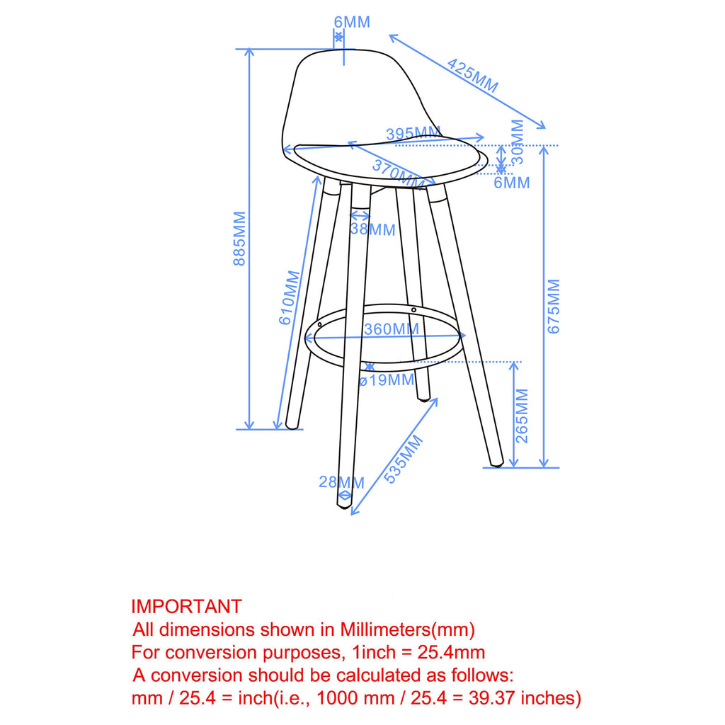 Tabouret de bar Diablo 26 po, ensemble de 2 