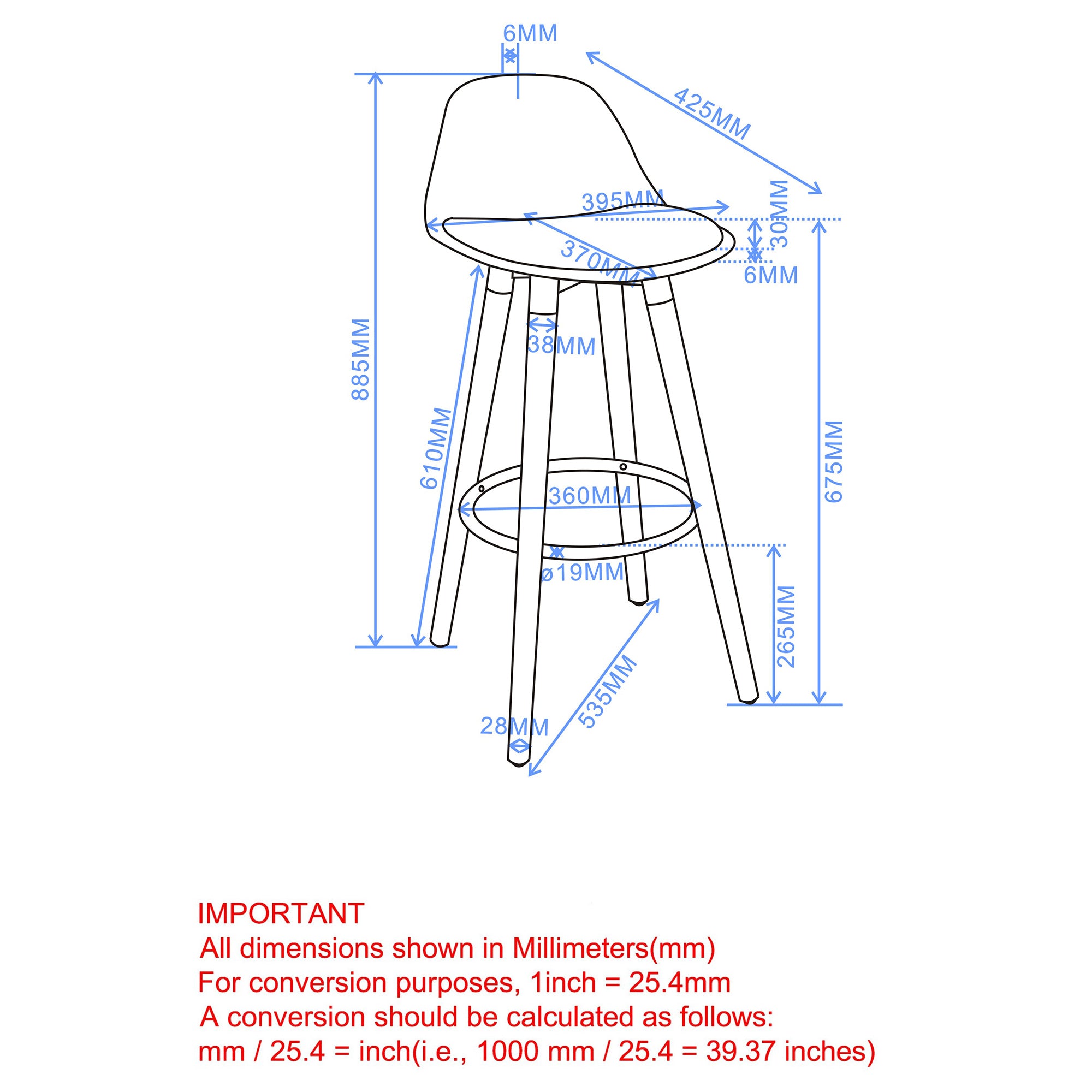 Tabouret de bar Diablo 26 po, ensemble de 2 