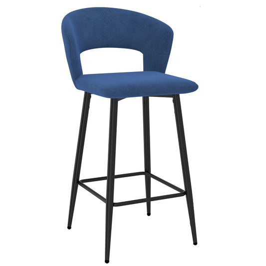 Camille 26" Counter Stool, Set of 2 in Blue and Black colors